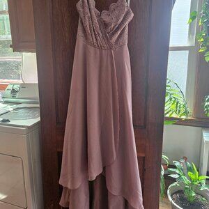 Celebrate DB Studio Quartz col Lace Bodice Spaghetti Strap Hi-low Dress Sz 4